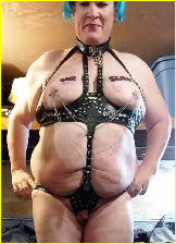 Sissy Joe in leather lingerie
