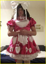 Sissy Vanessa failing as a man in frilly pink French maid uniform