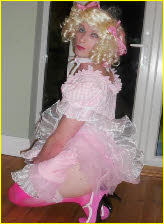 Failed male Lucy in sissy pink outfit