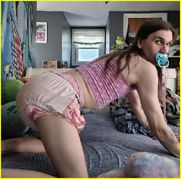 Sissy baby girl Bianca exposed in plastic panties and a girlie top Sissy baby girl Bianca exposed in plastic panties and a girlie top