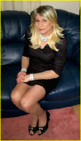 Ladylike transvestite Chloe in little black dress Ladylike transvestite Chloe in little black dress