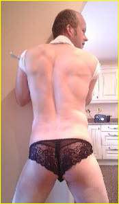 Sissy loser Natalie exposed in black lace knickers Sissy loser Natalie exposed in black lace knickers