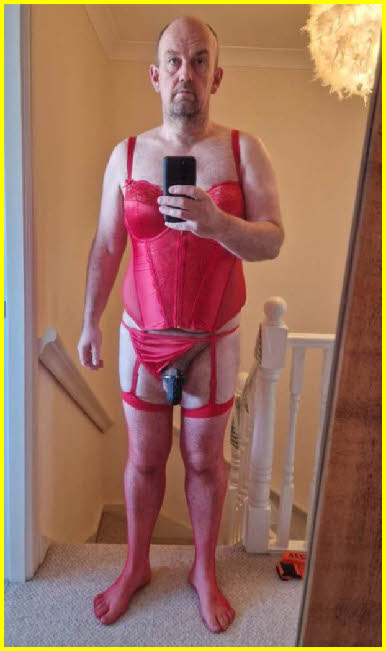 Limp-dicked sissy cuckold Mark exposed in red lingerie and clit cage Limp-dicked sissy cuckold Mark exposed in red lingerie and clit cage