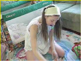 Adult baby girl Candi plays for daddy