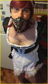Italian sissy maid Lory wearing dildo gag Italian sissy maid Lory wearing dildo gag