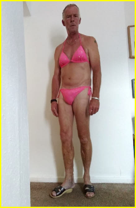 Sissy in pink bikini