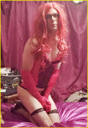 Sissy cross-dresser in lingerie