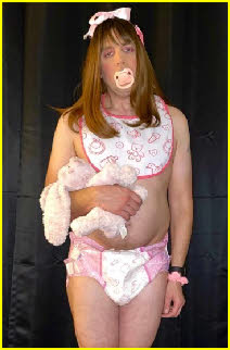 Dumb sissy fag Marky in diapers and bib with cuddly bunny Dumb sissy fag Marky in diapers and bib with cuddly bunny