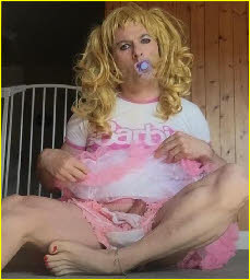 Adult sissy baby Tara sucks dummy