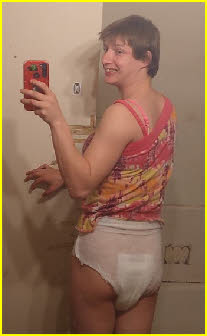Sissy Brandon exposed in diapers