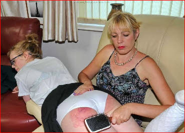 OTK thrashing with the hair brush