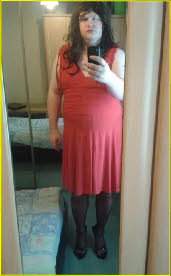 Sissy Casey in long red dress Sissy Casey in long red dress