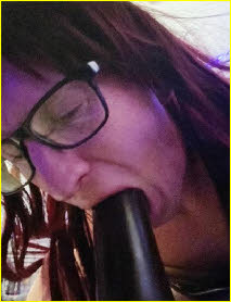Sissy loser Jordan gobbles up huge dildo Sissy loser Jordan gobbles up huge dildo