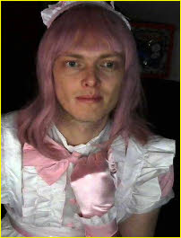 Sissy Sophieleena in pink maid uniform