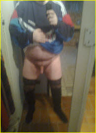 Limp-dicked sissy in back stockings