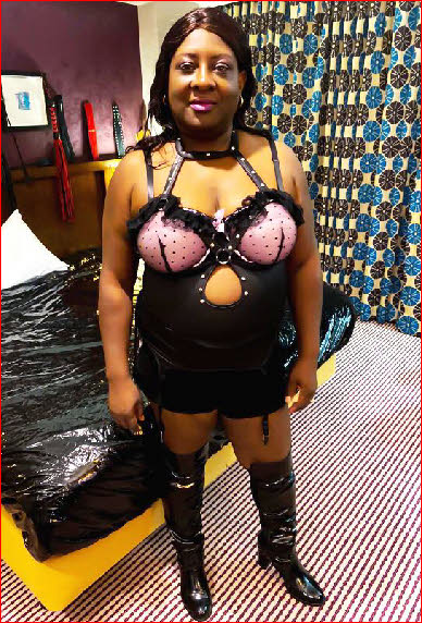 Stunning black dominatrix available for BDSM sessions in Herts