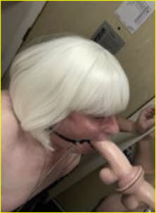 Sissy cocksucker Joanna deep-throats a dildo Sissy cocksucker Joanna deep-throats a dildo