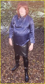 Sissy Charlotte out in the woods wearing silk blouse and kinky boots Sissy Charlotte out in the woods wearing silk blouse and kinky boots
