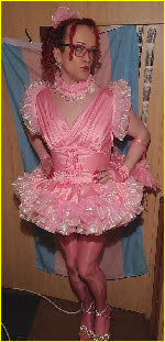 Mincing fairy Stephie Lou exposed in his pinkest and frilliest frock