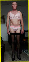 Man in pink bra and knickers
