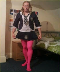 Limp-dicked sissy Robert in schoolgirl uniform Limp-dicked sissy Robert in schoolgirl uniform