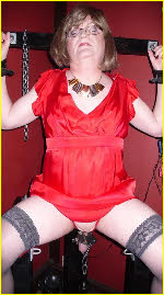 Cross-dressing sissy Vicky trussed up in bondage Cross-dressing sissy Vicky trussed up in bondage