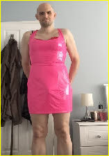 Gay sissy Sasha exposed without wig and make-up