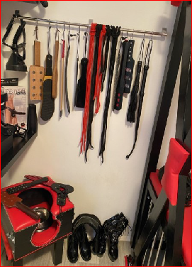 BDSM implements in the chambers of Madame Darkness