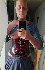 German sissy Benjamin Fiegl in latex corset