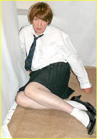 Sissy schoolgirl Vicki in uniform