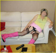 Sissy slut in stockings and suspenders Sissy slut in stockings and suspenders