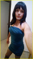 Sissy Alana in tiny blue dress