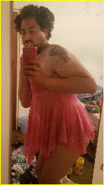 South African sissy takes selfie in pink nightie South African sissy takes selfie in pink nightie