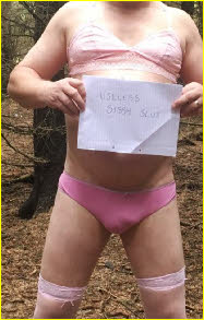 Failed husband dogging in pink bra and knickers Failed husband dogging in pink bra and knickers