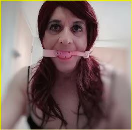 Sissy Mischa with pink ball-gag
